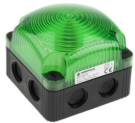 Sygnalizator 24 V DC Stały Zielony Montaż powierzchniowy, montaż ścienny LED