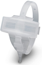 PE cable maker, inscribable, (L x W x H) 29 x 8 x 8 mm, max. bundle Ø 25 mm, transparent, 1005208