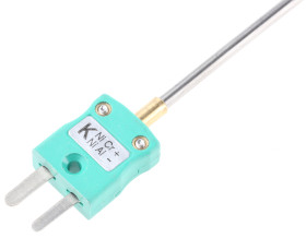 Termopara z izolacją mineralną K średnica 3mm długość 500mm -100 → +1100°C Wtyk miniaturowy RS PRO