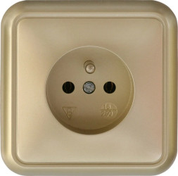 LIZA Gniazdo pojedyncze z/u 2P+Z złoty 6GPT-1z