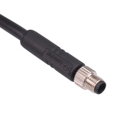 4 Way M5 Prewired Male Industrial Circular Connector IP67 1A 60V