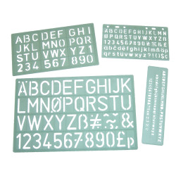 Major Brushes Lettering Stencil Set of 4