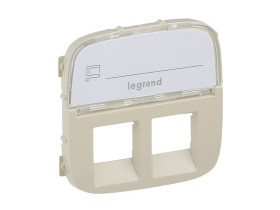 VALENA ALLURE Plakietka kremowa gniazda podwójne 2xRJ11 lub 2xRJ45 lub RJ11/RJ45 z etykietą 755486 LEGRAND