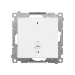 Simon 55 Łącznik dwubiegunowy z podświetleniem LED (moduł) 10 AX, 250 V~, szybkozłącza Biały mat TW2L.01/111