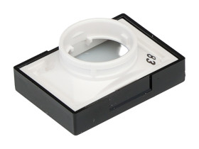 Klosz lampek do przycisku kształt: Prostokątny Czarny Soczewka Omron