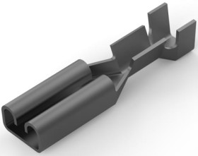 Uninsulated flat plug sleeve, 2.8 x 0.81 mm, 0.3 to 0.5 mm², AWG 24 to 22, brass, tin-plated, 5-160321-2