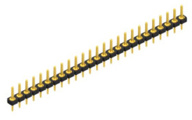 Pin header, 25 pole, pitch 2.54 mm, straight, black, 10043770