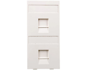 Simon Connect Płytka CIMA 2x RJ z osłonami uniwersalna czysta biel S76B/9