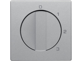 BERKER Q.x Płytka czołowa z pokrętłem do wyłącznika 3-pozycyjnego z "0" i nadrukiem alu aksamit 1096608400 HAGER