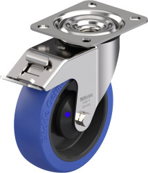 Blickle 901235 LEX-POBS 125XKA-FI Rolka skrętna ze stali nierdzewnej Średnica koła: 125 mm Maksymalne obciążenie: 150 kg