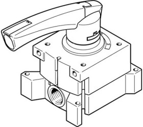 Zawór regulacyjny pneumatyczny 4/3 Way, Pressurised Ręczne G 1/4 Festo 6mm