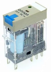 G2R-2-SNDI 24DC(S), Przekaźnik, DPDT (2 styki), napięcie cewki 24VDC, obciążenie styku max. 5A, LED + dioda rozładowcza + przyci