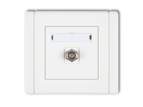 FLEXI Gniazdo antenowe pojedyncze typu "F" (SAT) pozłacane biały FGF-1.1 KARLIK