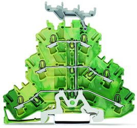 Listwa zaciskowa uziemienia WAGO poziomy: Potrójny 22 → 12AWGWciskany zacisk Cage Clamp TOPJOB S, 2002