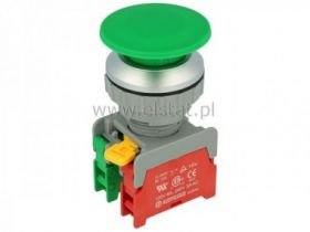 Przycisk dłoniowy zielony NO+ NC GRZYB, 30mm