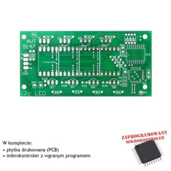 Moduł wyświetlacza LED I2C - PCB i mikroprocesor do projektu AVT 5147