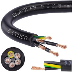 Przewód sterowniczy prądowy BiT 500 Black FR 300/500V 5x2,5 linka do ziemi Bitner /100m/