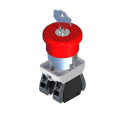 Mushroom pushbutton with latch