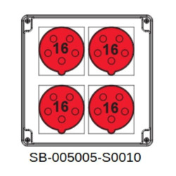 Rozdzielnica 4x5x16A INA=16A IP54 SB-005005-S0010-54
