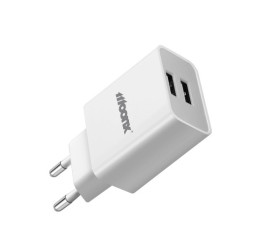 Ładowarka sieciowa 2.4A 12W 2xUSB Biała