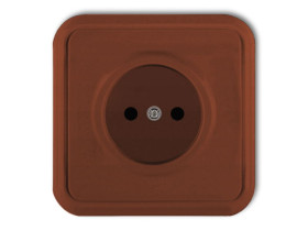 LIZA Gniazdo pojedyncze bez uziemienia brązowy 4GPT-1 KARLIK