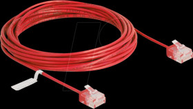 80820 RJ45 Network Cable Cat.6 UTP Ultra Slim 5 m red with short plugs