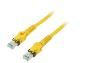 Patch cord S/FTP 6a linka Cu PUR żółty 1m 27AWG Żyły: 8 09488485745010