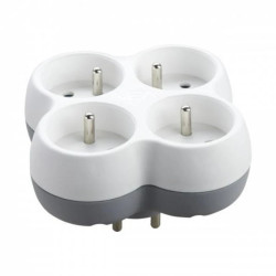 Rozgałęźnik 4x2P+Z, biało-szary,OR-AE-13240