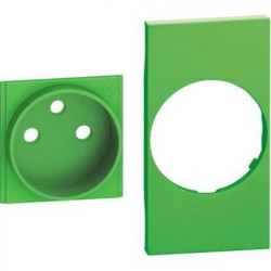 LIVING NOW plakietka gniazda 2P+Z 2mod. zielona KV55