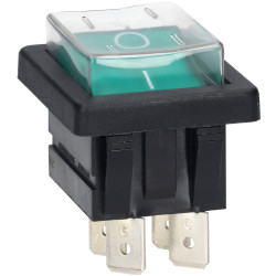 Bulgin C1353ALGNE DPST Illuminated Green Panel Mount Rocker Switch