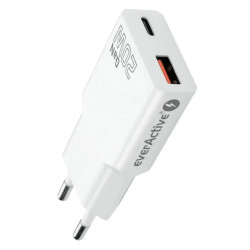 Ładowarka sieciowa everActive GaN USB QC3.0 + USB-C PD 20W SUPER SLIM SC-340Q