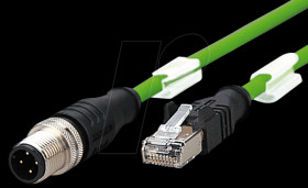 142M4D15020 Plug M12-RJ45, 4-pin, 2 m