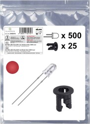 Quadrios 25O219 Akcesoria LED czerwony okrągły 3 mm 2500 mcd 20 mA 2.0 V
