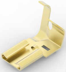 Uninsulated flat plug sleeve, 6.35 x 0.81 mm, 0.82 to 3.31 mm², AWG 18 to 12, brass, 42742-1