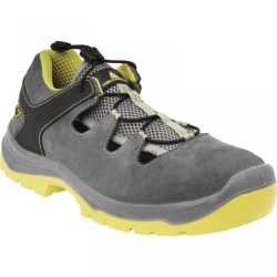 Sandały z dwoiny skórzanej welur - MAZURY S1P ESD SRC, kolor: szary, rozmiar: 40 / MAZUREPGR40