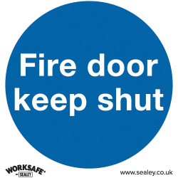Worksafe SS1V1 Mandatory Safety Sign - Fire Door Keep Shut - Self-Adhesive Vinyl