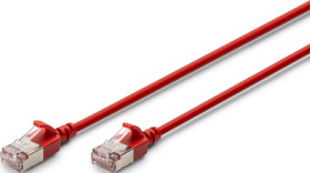Patch cable, RJ45 plug, straight to RJ45 plug, straight, Cat 6A, F/FTP, LSZH, 1 m, red, DK-1632-A-010S-R