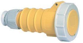 Złącze przemysłowe - zasilające 16A Gniazdo 110 V 2P + E Bals Żółty Montaż na kablu IP67