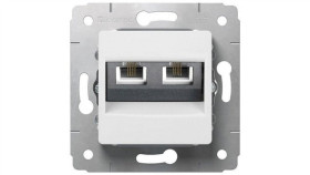 Cariva Gniazdo Telefoniczne Podwójne Rj11 Białe