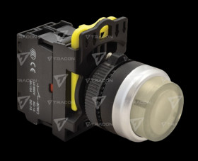 Przełącznik przycisk bistabilny sterowniczy podświetlony 22mm biały Tracon