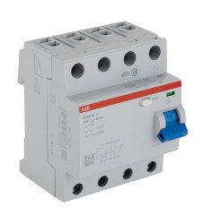 RCCB, Typ A, 4-biegunowy, 63A, 30mA, ABB A, F200 CE 230V ac