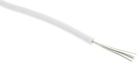 Przewód jednożyłowy linkowy, UL 3239, 0,2 mm², 11/0,16 mm, 24 AWG, XLPE, 6 kV DC, Biały, dł. 100m, RS PRO