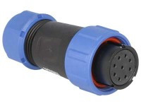 SPP2110-9GW Gniazdo 9 pin na kabel (7-12mm) okrągły, lutowany, wodoodporny - gwint wewnętrzny (5A)