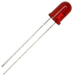 L517ED-F dioda LED 5mm; czerwona - migająca, jasność 10mcd; zas. 5-12Vdc