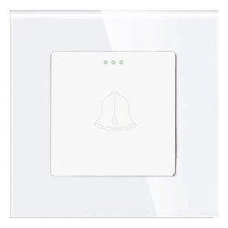 Włącznik szklany dzwonkowy - biały - Tawoia Glass