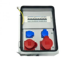 Metalowa rozdzielnica ścienna z bezpiecznikami HAGER IP54 CEE 32A 16A 2X230V 94H-3