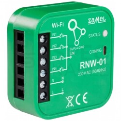 Inteligentny sterownik do rolet, bramy itp. Wi-Fi RNW-01 SUPLA ZAMEL Puszkowy IP20 230 VAC