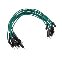 Przewody połączeniowe M-M zielone 15 cm do płytek stykowych - 10 szt.