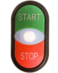 Napęd przycisku podwójny zielony/czerwony START-STOP z podświetleniem z samopowrotem M22S-DDL-GR-GB1/GB0 216703