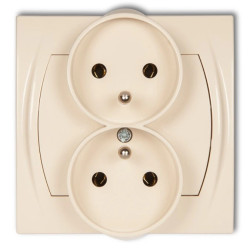 LOGO Gniazdo podwójne z/u beżowy 1LGPR-2z